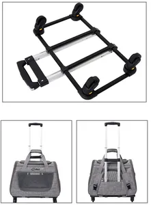 Detachable pet trolley bag for cats and dogs with 360-degree wheels and adjustable handle