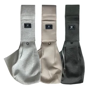 Draagbare draagdoek voor huisdieren in grijs en beige voor kleine honden en katten