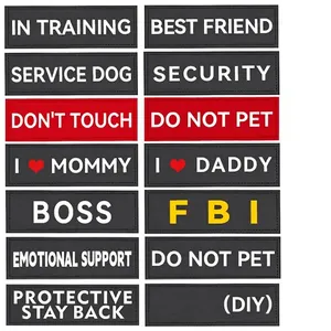 Abnehmbare K9 Haustiergeschirr Patches DIY Assistenzhund In Ausbildung Emotionaler Support Patches Für Hundewesten Kleidung Klettverschluss Patches