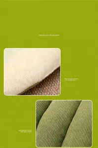Macro view showing the soft arctic fleece and comfortable striped velvet for pet bed