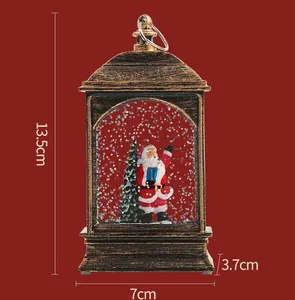 Detailed view of a Santa Claus Christmas lantern showing dimensions of 13.5cm x 7cm