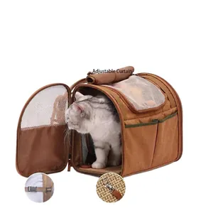 Zaino trasportino espandibile di grande capacità per gatti e cani da viaggio