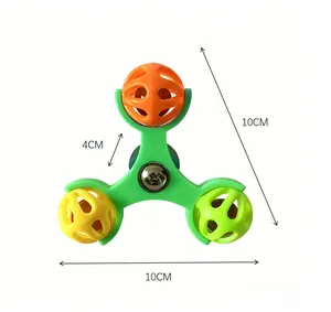 Detaillierte Maße und Messungen des Papageien-Windrad-Glockenball-Spielzeugs (10 cm)
