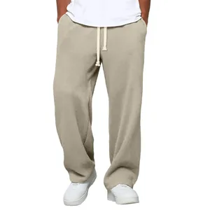 Vue détaillée du pantalon de jogging large pour homme en maille gaufrée avec cordon