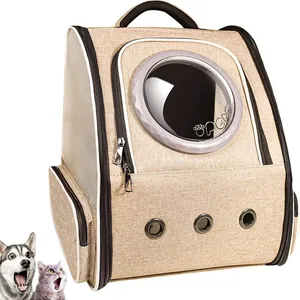 Mochila Transportadora para Mascotas Cápsula Espacial Transpirable Plegable Gran Capacidad Bolso de Viaje para Gatos Perros Pequeños