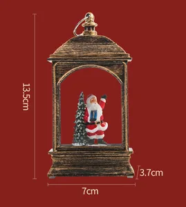 Vintage Santa Claus Christmas lantern dimensions 13.5x7x3.7cm for holiday decor