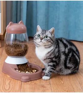 Automatic cat feeder with cute ear design and transparent food container