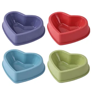 Set van 4 hartvormige voerbakken voor huisdieren in diverse kleuren voor katten en honden