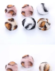 Soft rabbit fur interactive cat toys with trendy leopard and animal print patterns