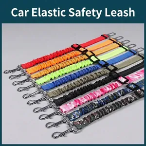 Ceinture de Sécurité Réfléchissante Ajustable pour Animaux de Compagnie Laisse de Sécurité Élastique pour Chiens Harnais de Voyage