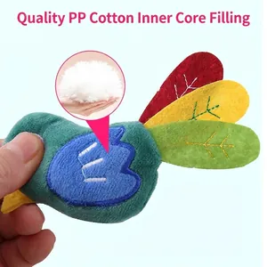 Bird-shaped plush cat toy with high-quality soft PP cotton filling for catnip playtime