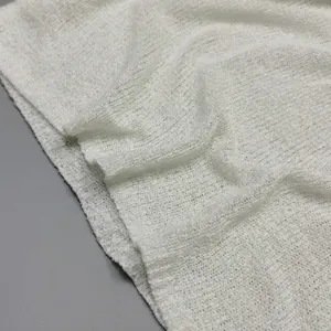 Detailed macro shot of sheer white knitted fabric texture for women's fashion set