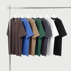 Oversized heavyweight cotton t-shirts with distressed ripped details in various colors