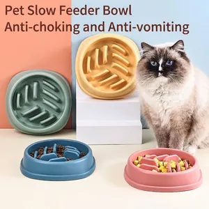 Lot de quatre gamelles anti-glouton colorées pour chiens et chats évitant l'étouffement