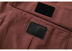 Close-up of Velcro fastener on quick-dry cargo shorts pocket