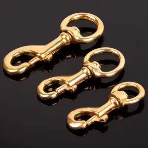 Heavy Duty Swivel Snap Hook Solid Brass Pet Leash Attachment Metal Dog Buckle Bolt Clasp Rotating Clip For Collar Accessories