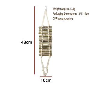 Détail de l'échelle en bambou pour reptiles avec dimensions 48 cm x 10 cm