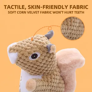 Soft corn fleece plush dog chew toy in cute koala shape for teeth cleaning and interactive play