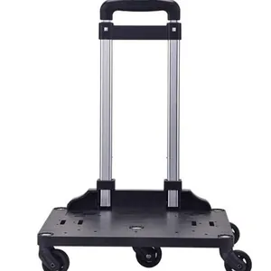 Chariot de transport noir pliable professionnel avec poignée télescopique et roues