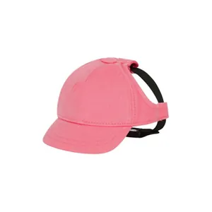 Cappellino da baseball rosa regolabile per cani piccoli con fori per orecchie e parasole