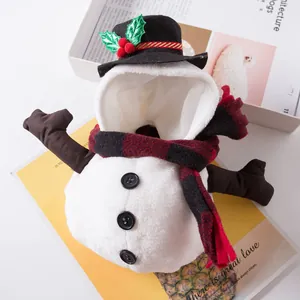 Niedliches Haustier-Weihnachts-Schneemann-Kostüm mit Schal und Hut für Hunde und Katzen