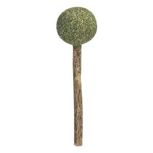 Natural catnip ball with silvervine stick lollipop toy for feline teeth cleaning