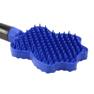 3-in-1 Silicone Pet Bath Brush Dog Cat Grooming Massage Deshedding Comb Brush With Non-Slip Handle For Pet Cleaning Supplies