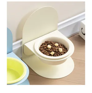 Bol en céramique ajustable pour animaux avec support en métal magnétique.