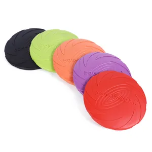Langlebige Silikon-Hunde-Frisbees in fünf Farben für interaktives Haustiertraining