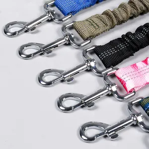 Laisse de ceinture de sécurité élastique pour chien avec coutures réfléchissantes colorées