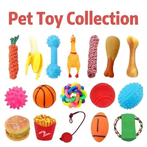 Sammlung quietschender Haustierspielzeuge aus Vinyl für Hunde mit Futterformen