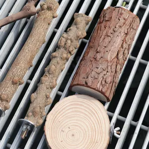Set di posatoi in legno naturale con rami di vite e piattaforma per pappagalli