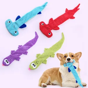 Jouet en Peluche pour Chien Forme de Lézard Velours de Maïs Jouet à Mâcher Siffleur Texture Durable Pour Petits Moyens Chiens Interactif