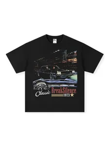 Midnight Avenue Vintage Graphic T-Shirt Men Women Heavyweight Cotton Acid Wash Short Sleeve Top Streetwear Oversized Tee
