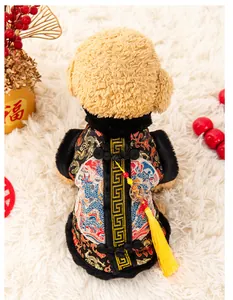 Traditional Chinese embroidered dragon pet coat for New Year festivities