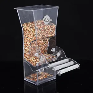 Automatic Bird Feeder Clear Plastic Bird Cage Food Box Large Capacity Bird Feeder For Parrots Seed Container Pet Bird Supplies