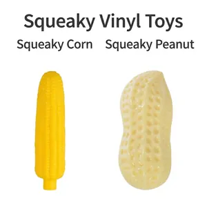 Simulation Pet Dog Squeaky Toy Durable Vinyl Bite Resistant Corn Peanut Chicken Leg Bone Shape Puppy Interactive Training Toy