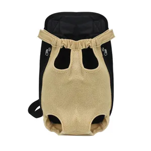 Breathable mesh pet front carrier backpack for small dogs and cats on white background