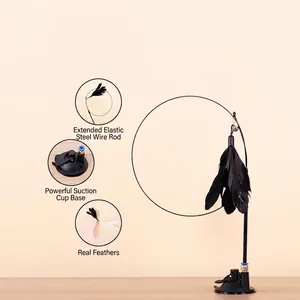 Jouet interactif pour chat avec ventouse et tige en fil d'acier élastique