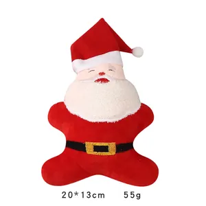 Soft plush Santa Claus dog toy with squeaker for molar cleaning, size 20x13cm 55g.
