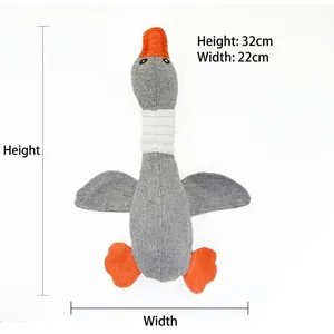 Simulation plush goose squeaky toy for dogs with 32cm height and 22cm width dimensions