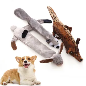 Giocattolo per Cani in Pelliccia Animale Peluche Senza Imbottitura Giocattolo da Masticare Interattivo per Cani Piccoli Medi Grandi