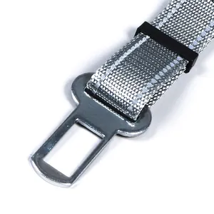 Ceinture de Sécurité Ajustable pour Chien Chat Voiture Laisse de Voyage Connecteur Clip Durable en Polyester Polypropylène Alliage de Zinc Accessoire