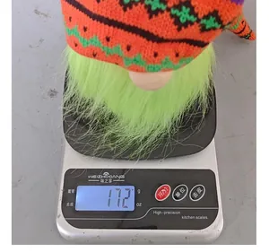 Detailed weight measurement showing 172g for the Halloween green beard gnome doll