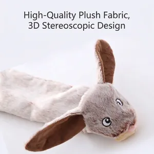 Gioco di peluche non imbottito a forma di coniglio per cani, ideale per masticare