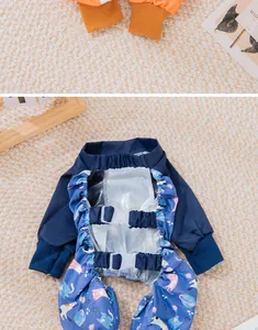 Detail of waterproof dog dustproof pants with adjustable buckles and elastic cuffs