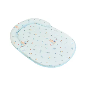 Alfombra azul claro para mascotas con estampado de conejos y flores para perros medianos