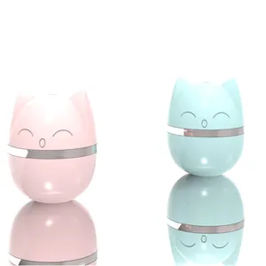 Pair of cute cat-shaped interactive tumbler toys in pastel pink and blue for kitten fun