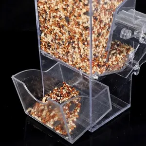 Durable transparent acrylic automatic bird feeder for bird cages with large capacity