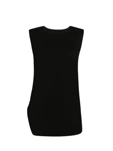 Classic black sleeveless tank top vest for women, part of a versatile three-piece set